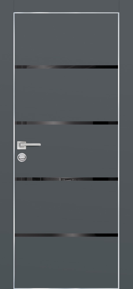 Фото Межкомнатная дверь PX-17  AL кромка с 4-х ст. Графит матовый